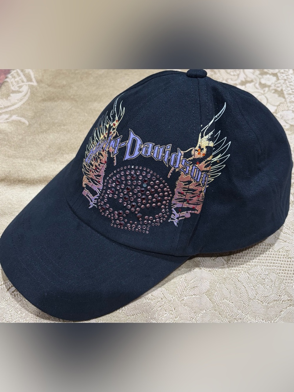 Embellished Harley Davidson Baseball Cap